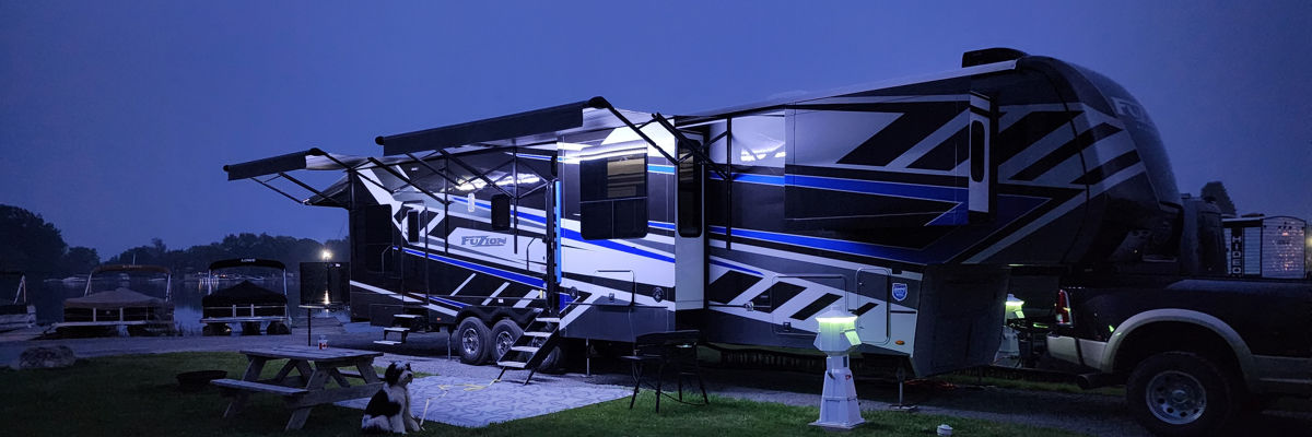 trailer parked at North Shore RV Park campground